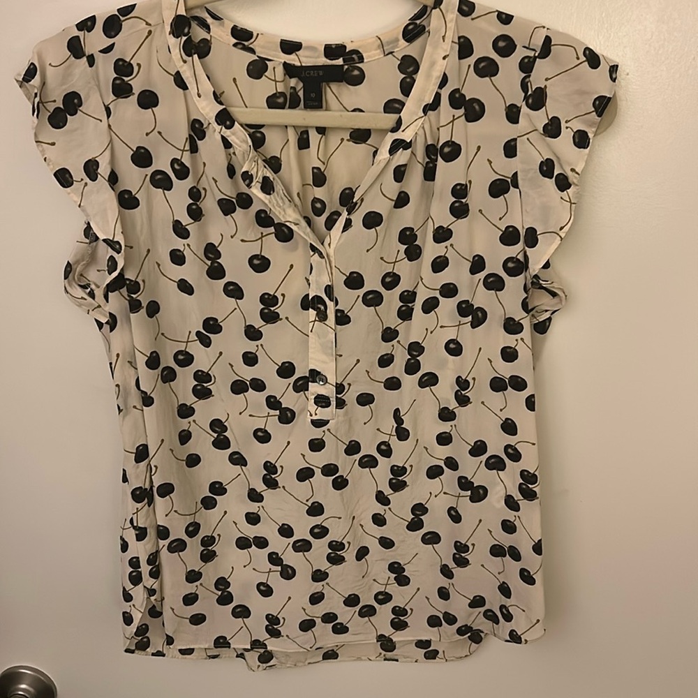 J Crew cherry Blouse